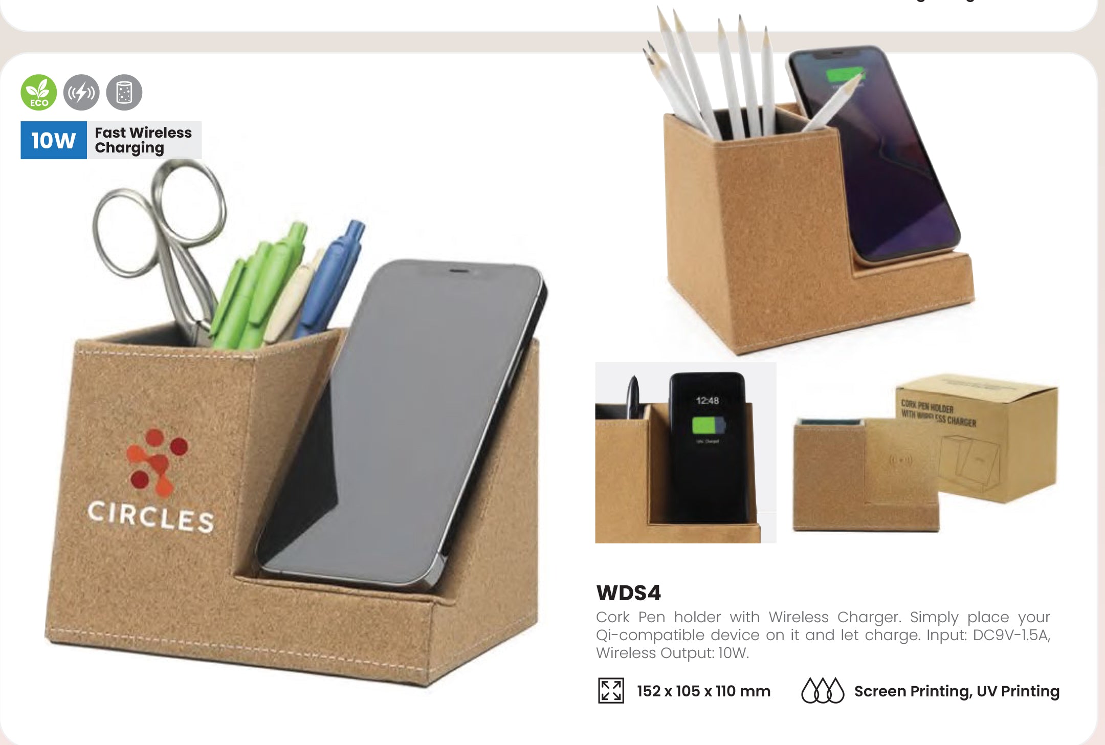 Pen Holder with Wireless Charger