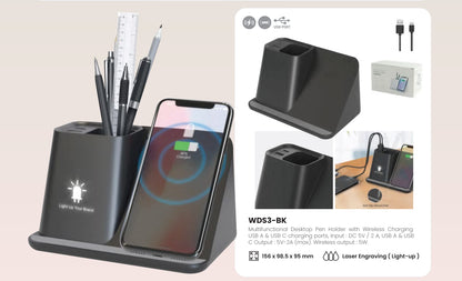Pen Holder with Wireless Charging