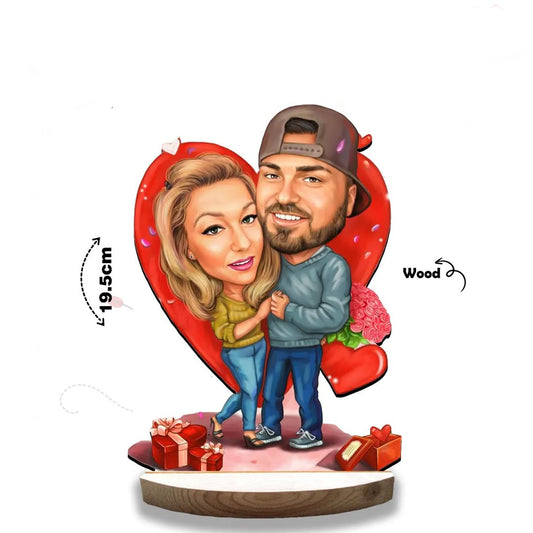 Wooden Caricature (Couple)