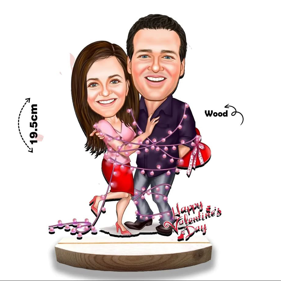 Wooden Caricature (Couple)
