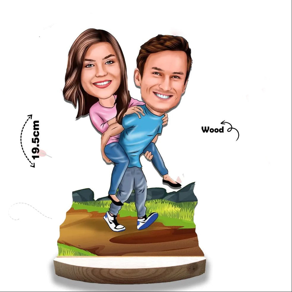 Wooden Caricature (Couple)