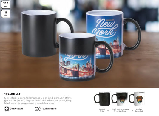 Matte Black Color changing mug