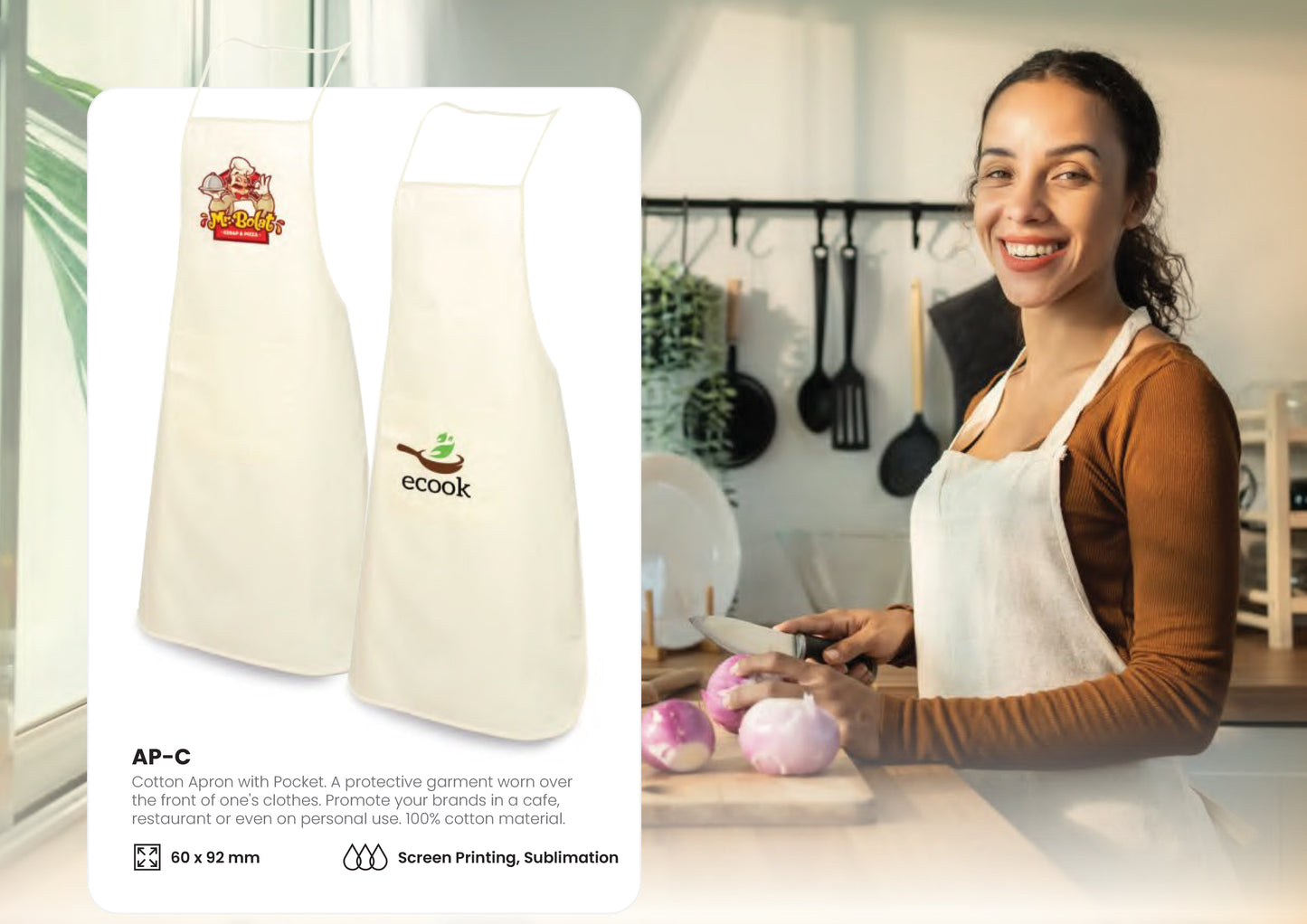 Cotton Apron with Pocket