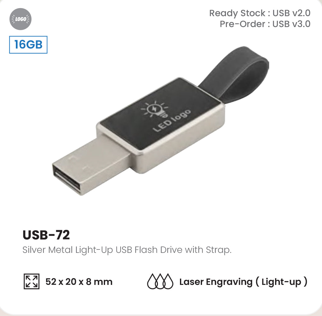 Black Light-Up USB Flash Drive
