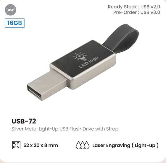 Black Light-Up USB Flash Drive