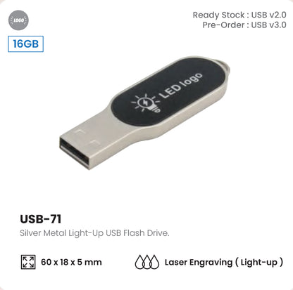 Black Light-Up USB Flash Drive