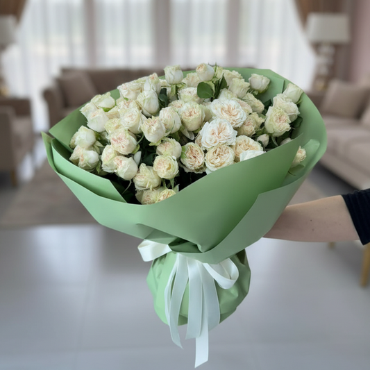 Elegant White Spray Rose Bouquet