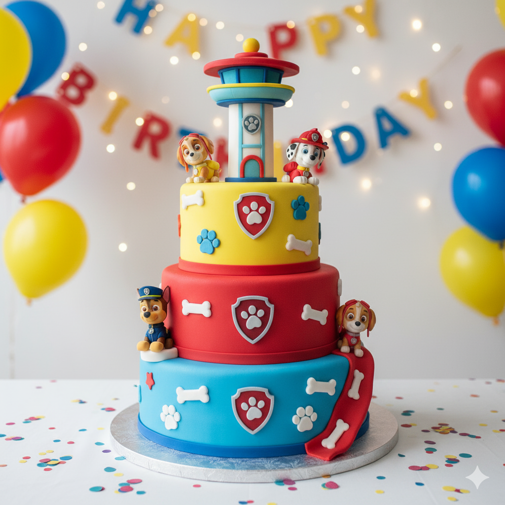 Paw Patrol Lookout Tower Birthday Cake
