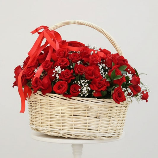 Red Rose Celebration Basket