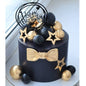 Elegant Black & Gold Bow Tie Celebration Cake