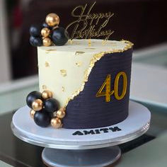Elegant Black & Gold Bow Tie Celebration Cake