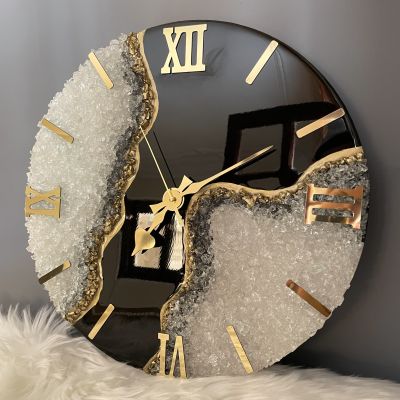 Luxury Black Resin Art Wall Clock